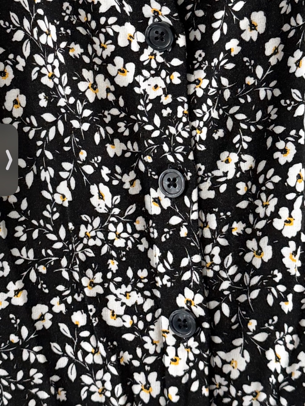 J. Jill Black Floral Button Front Midi Dress Women’s Size Large L Cottagecore - Picture 3 of 8